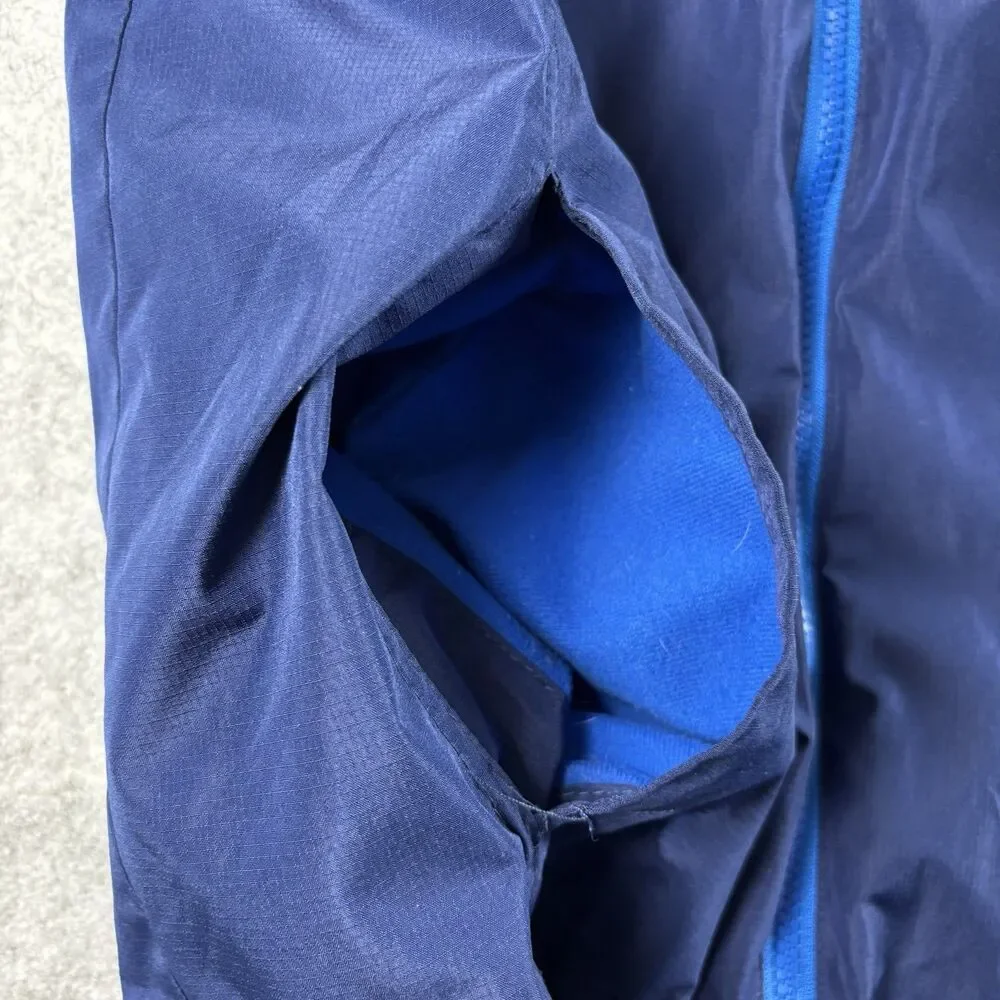 Eddie Bauer Youth Boys Large 14-16 Dual Full Zip Rain Jacket Windbreaker Blue